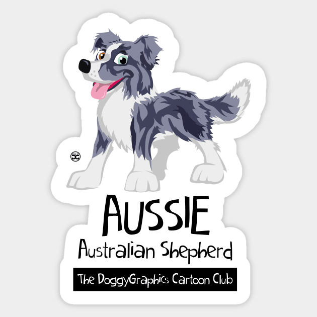 Aussie CartoonClub - Merle Sticker by DoggyGraphics